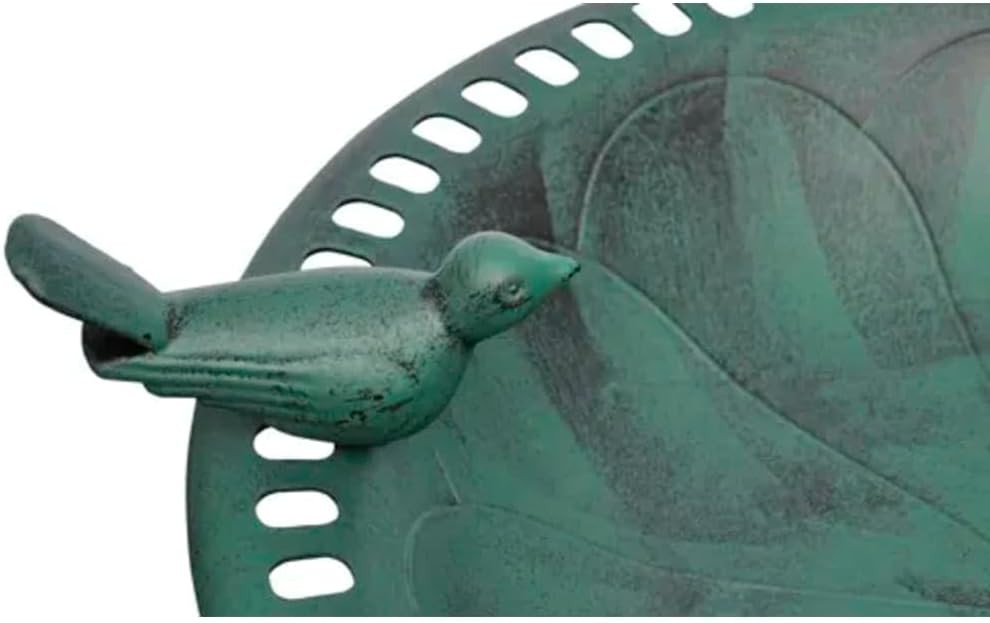 Decorative Bird Bath Green Garden Feature Durable Weatherproof Outdoor