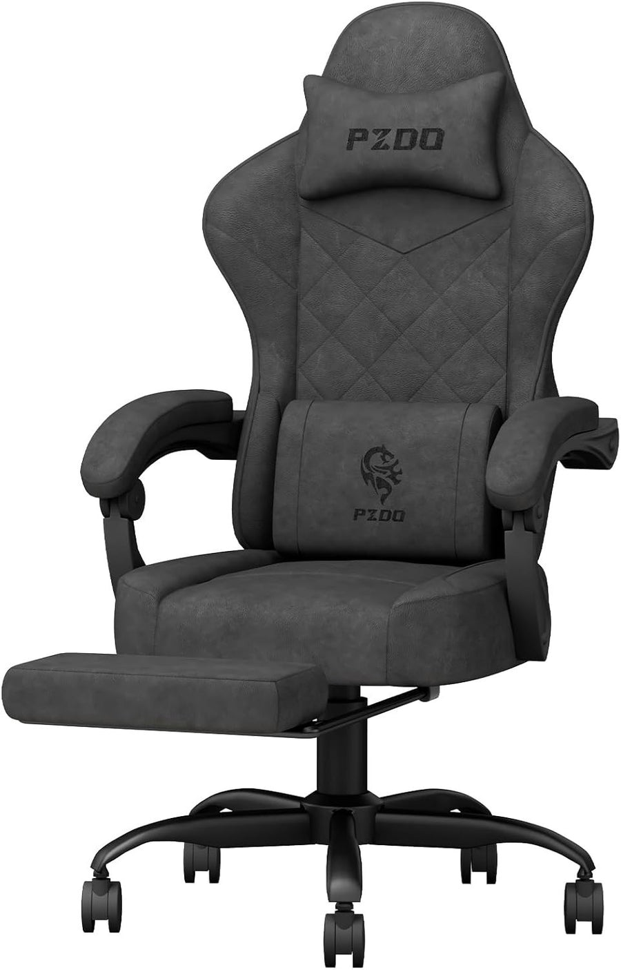 Gaming Chair Ergonomic Recliner Office Computer Seat Memory Foam Footrest Black
