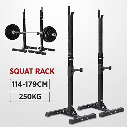Adjustable Squat Rack Stand Olympic Barbell Holder, Heavy Duty 250kg Load