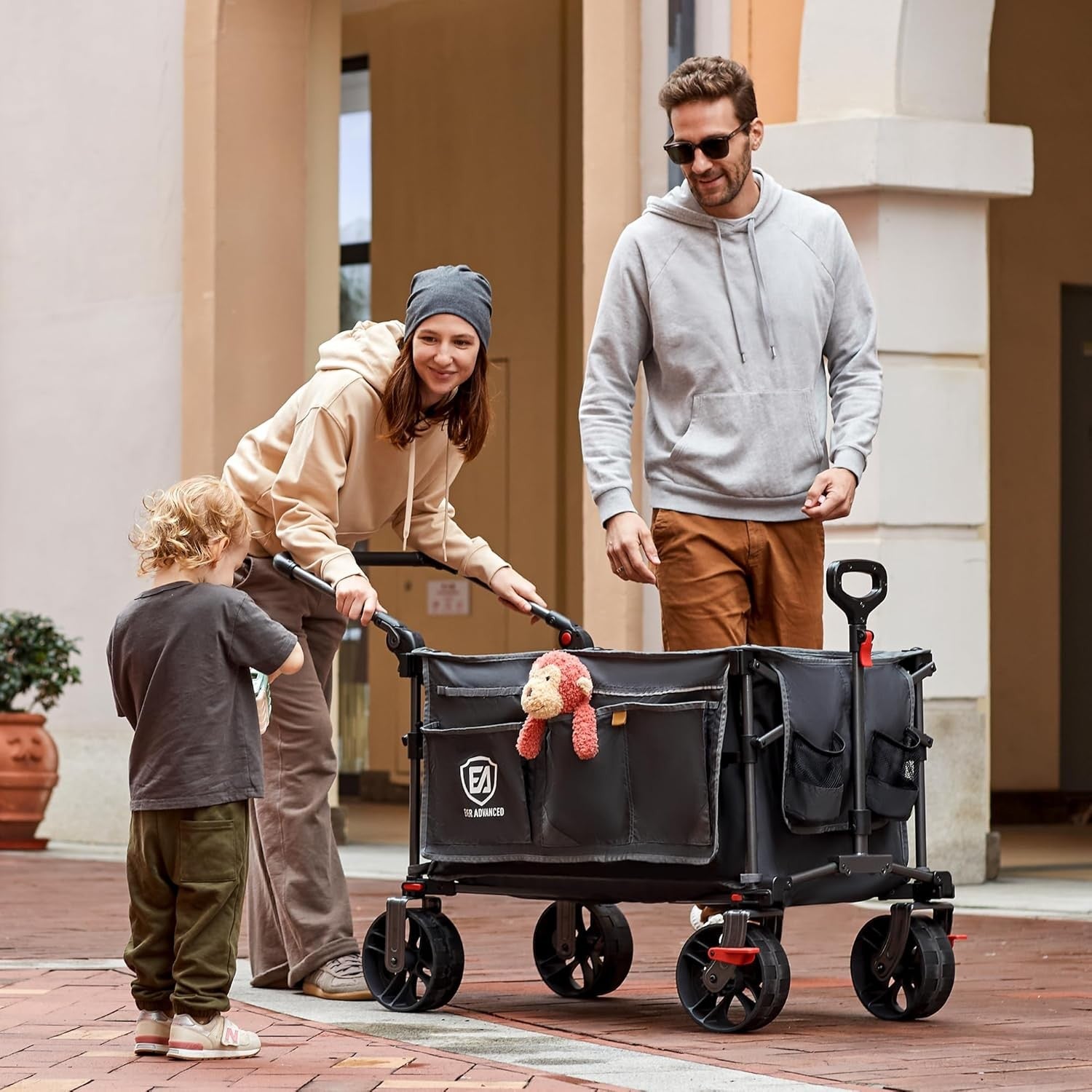 225L Folding Camping Wagon Trolley Heavy Duty Garden Cart Canopy Terrain