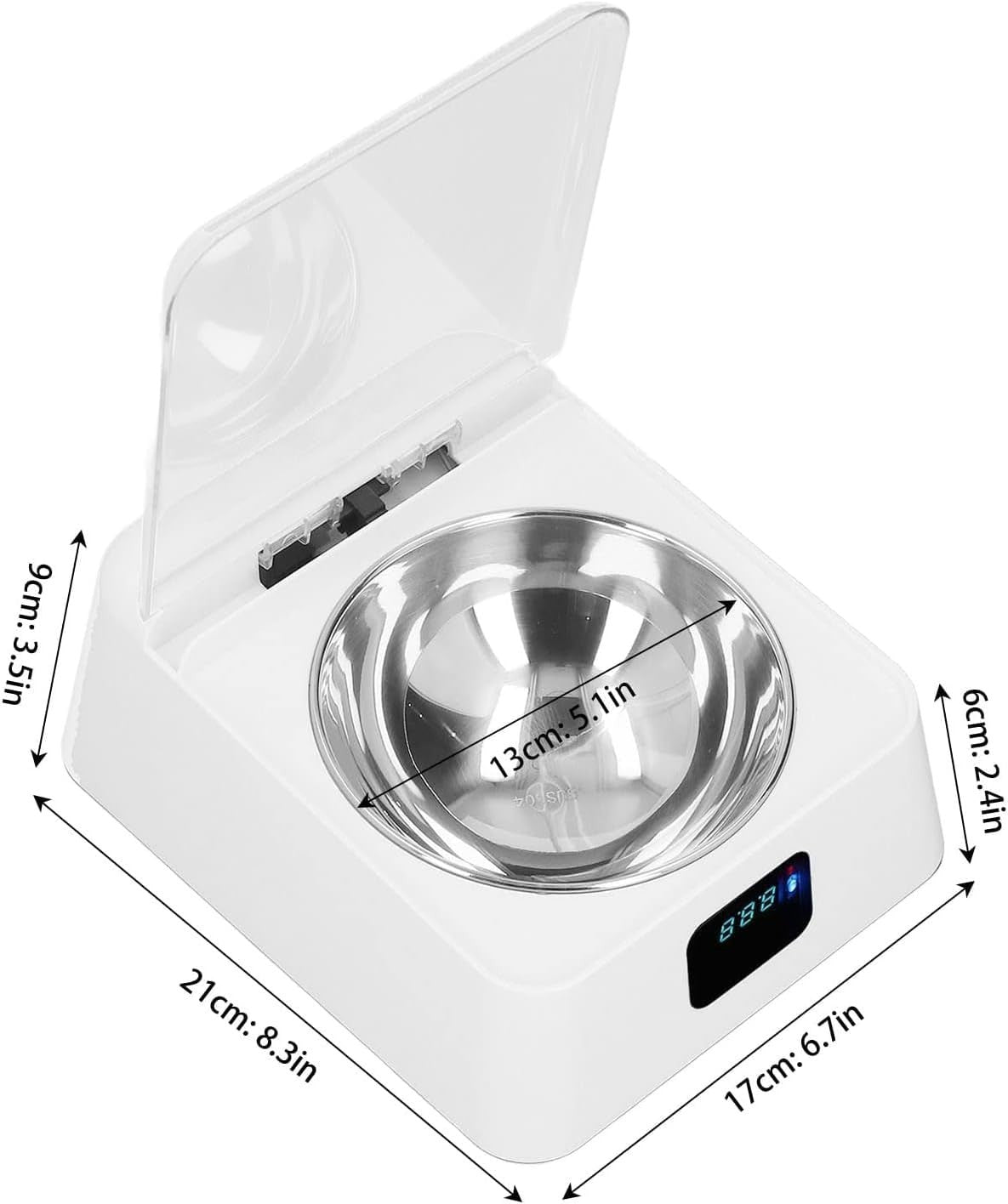 Smart Pet Feeder Auto Sensor Lid Feeding Bowl Rechargeable 350ml