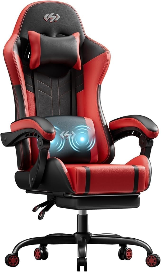 Massage Gaming Chair Recliner with Footrest Pocket Spring Ergonomic