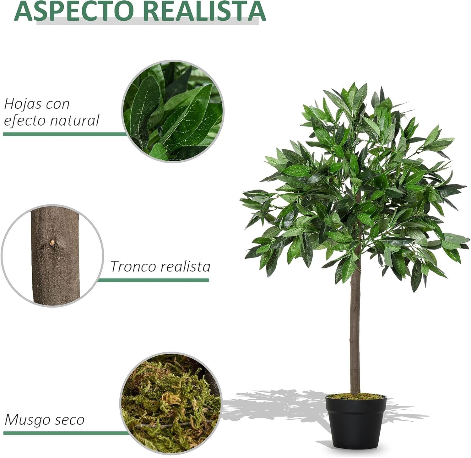 Set of 2 Artificial Bay Laurel Trees 90cm Potted Faux Green Plants Home Decor
