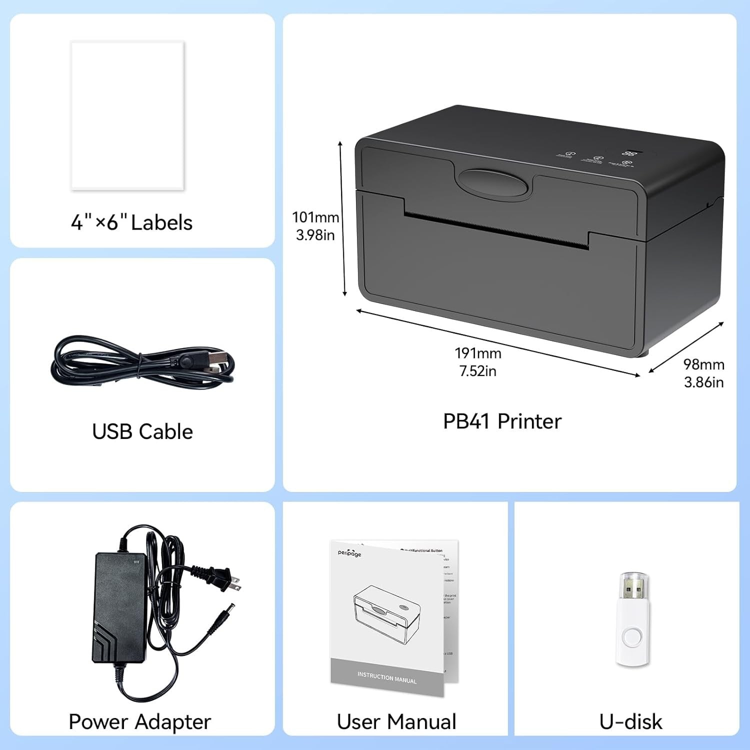 Bluetooth Thermal Shipping Label Printer – 4x6 Wireless for Mobile