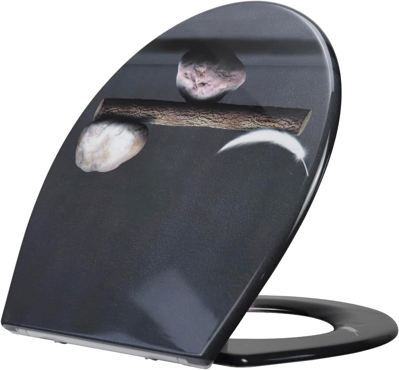 Smile Pattern Toilet Seat Soft Close Duroplast Quick Release Top Fix 45x37cm