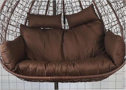 Waterproof 2 Seater Egg Chair Cushion Thick Padded Swing Seat Outdoor Relaxation