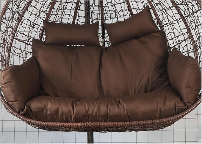 Waterproof 2 Seater Egg Chair Cushion Thick Padded Swing Seat Outdoor Relaxation