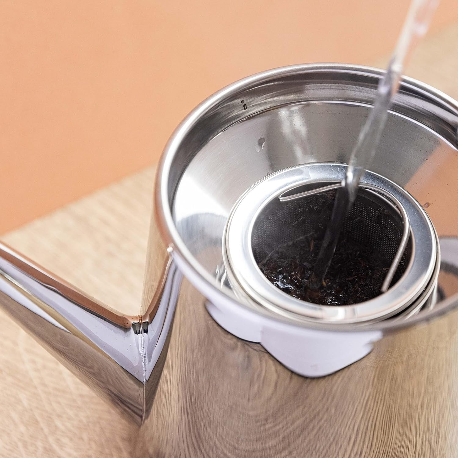 Stainless Steel Teapot 1.5L 8 Cup Tea Pot with Removable Infuser
