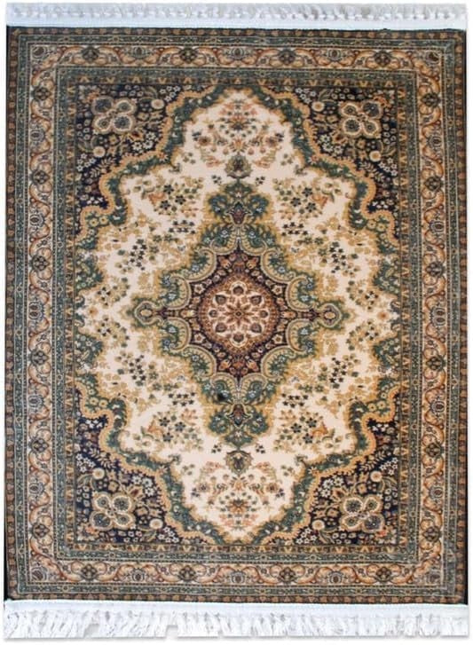 Green Vintage Oriental Rug 160x230cm Washable Low Pile Living Room Carpet
