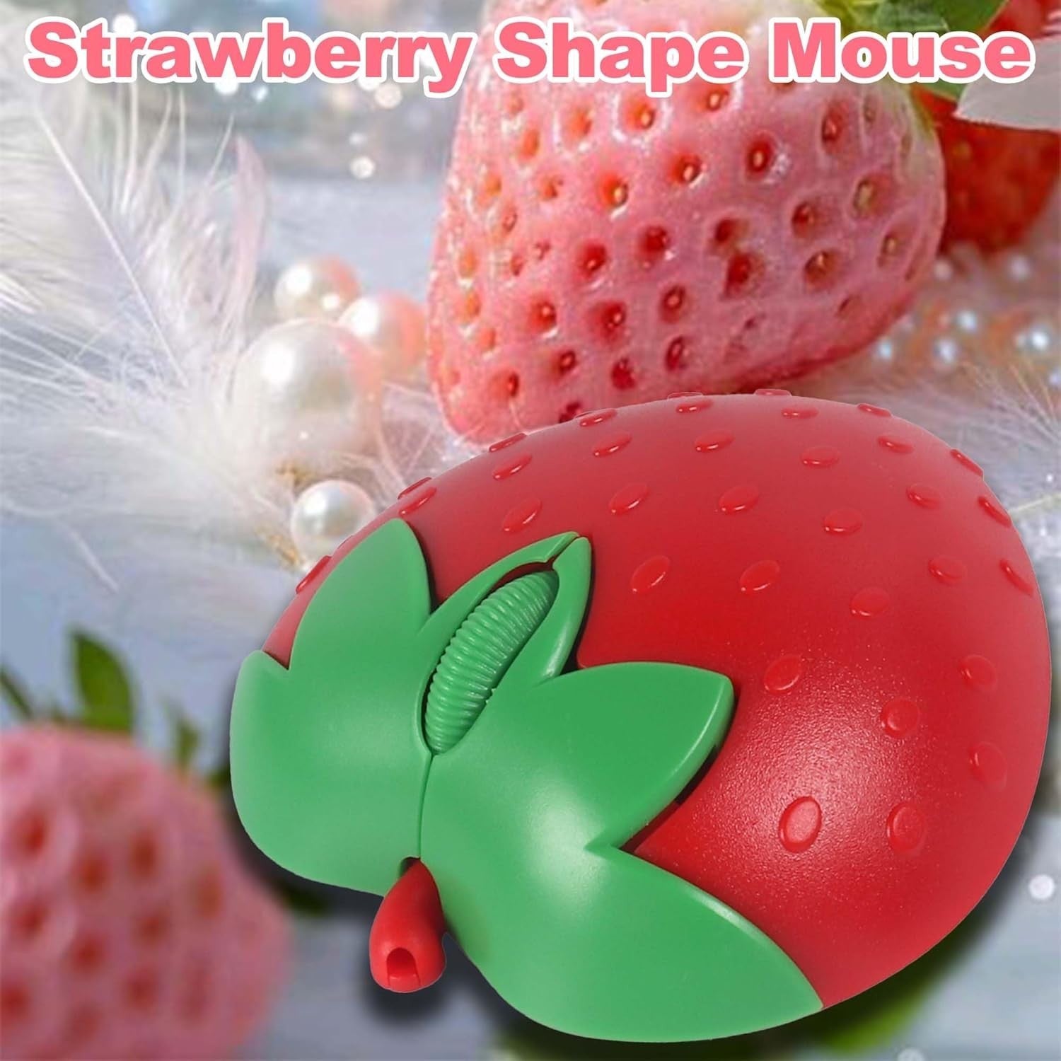 Wireless Bluetooth Mouse Cute Strawberry Dual Mode Silent 2.4G