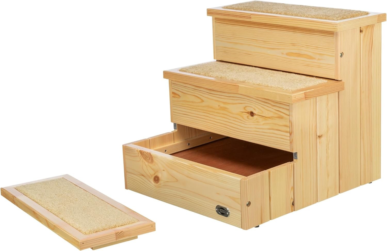 Pet Stairs for Dogs & Cats Birch Carpeted Steps 40x38x45cm
