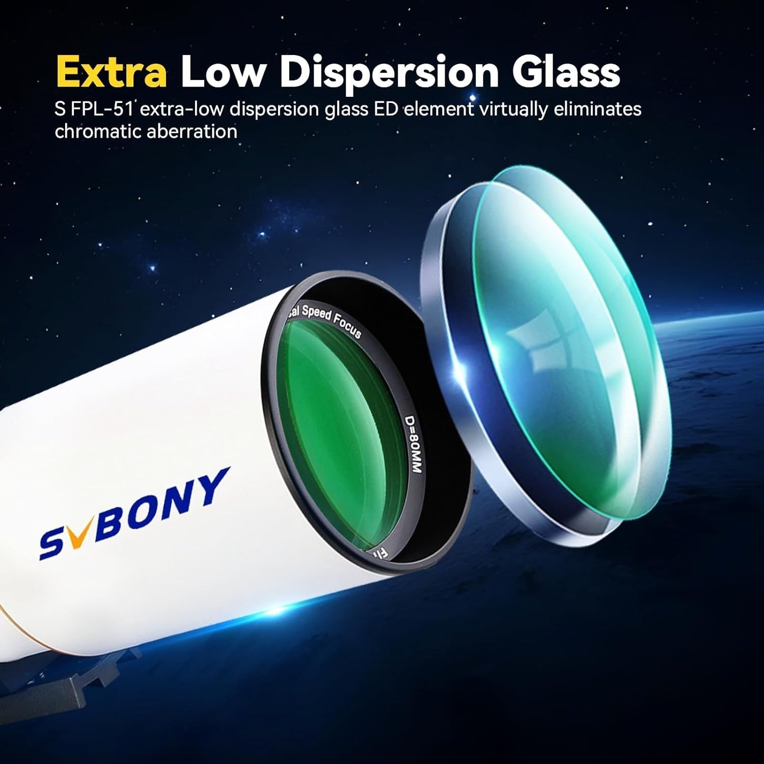 SV503 80ED F7 Refractor Telescope OTA Dual-Speed Focuser