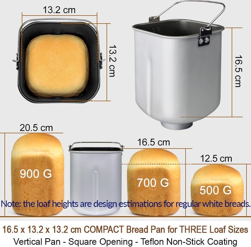 Smart Bread Maker 29 Programs Gluten Free 3 Loaf Sizes Timer Stainless Steel