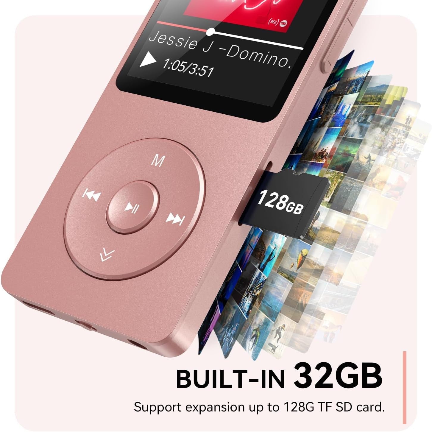 32GB MP3 Player Bluetooth 5.3 FM Radio Speaker 1.8"