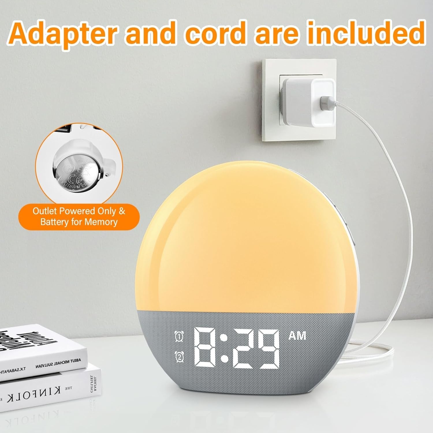 Sunrise Wake Up Light Alarm Clock Dual Alarm Sleep Sounds Bedside Lamp