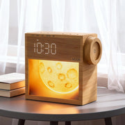 Sunrise Alarm Clock Wooden Wake Light Noise Machine Snooze Bedroom Lamp