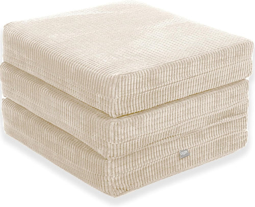 Z Bed Chair Futon Mattress Cream Fold Out Single Sofa Bed Footstool Seat