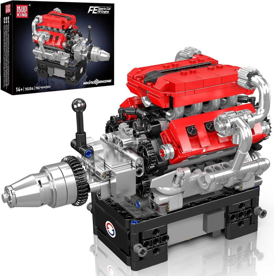 V8 Engine Model Kit for Kids Adults | 750pcs Build & Run Motor Toy