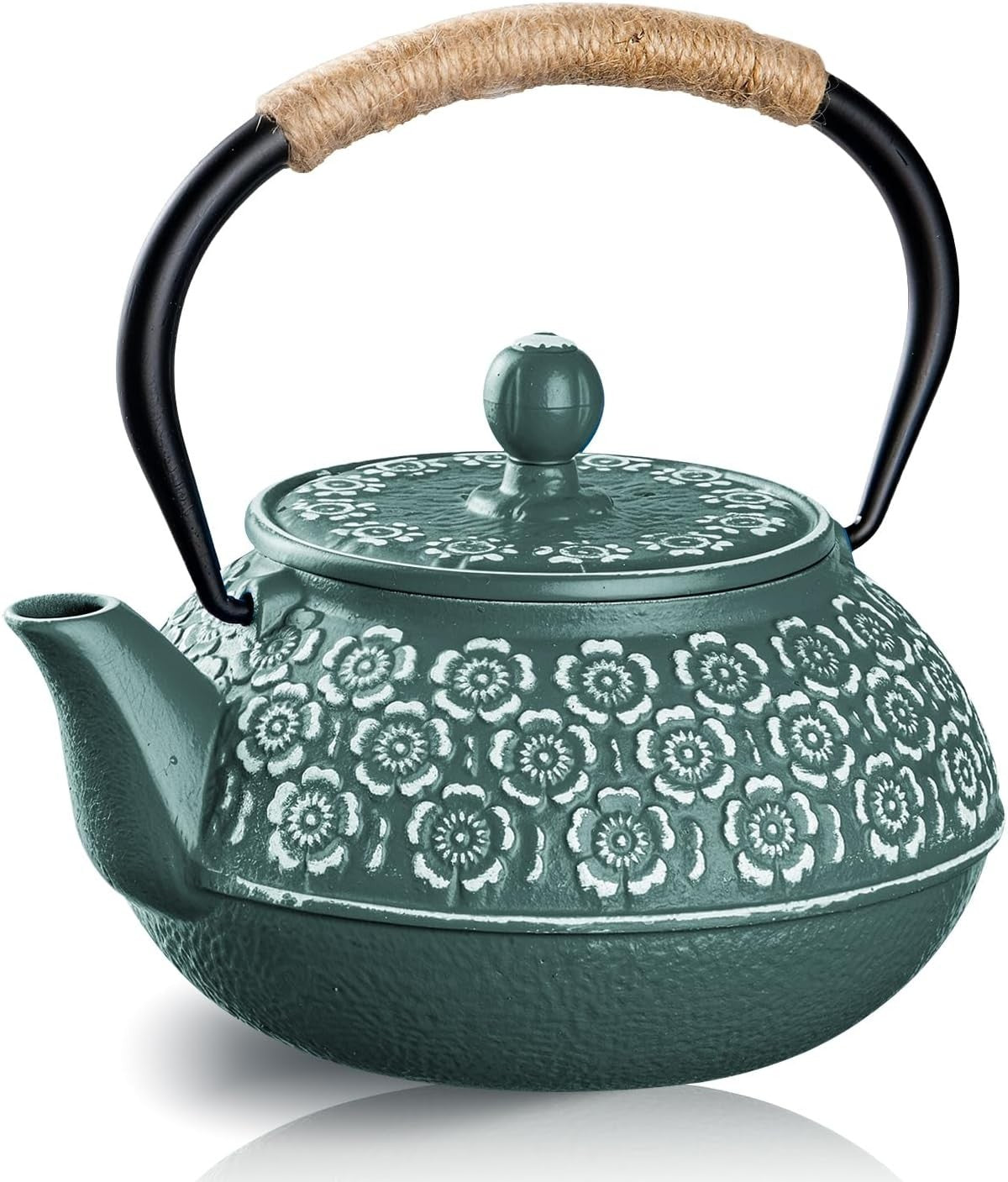 Cast Iron Teapot 900ml Japanese Tetsubin Tea Kettle w Infuser Green