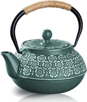 Cast Iron Teapot 900ml Japanese Tetsubin Tea Kettle w Infuser Green
