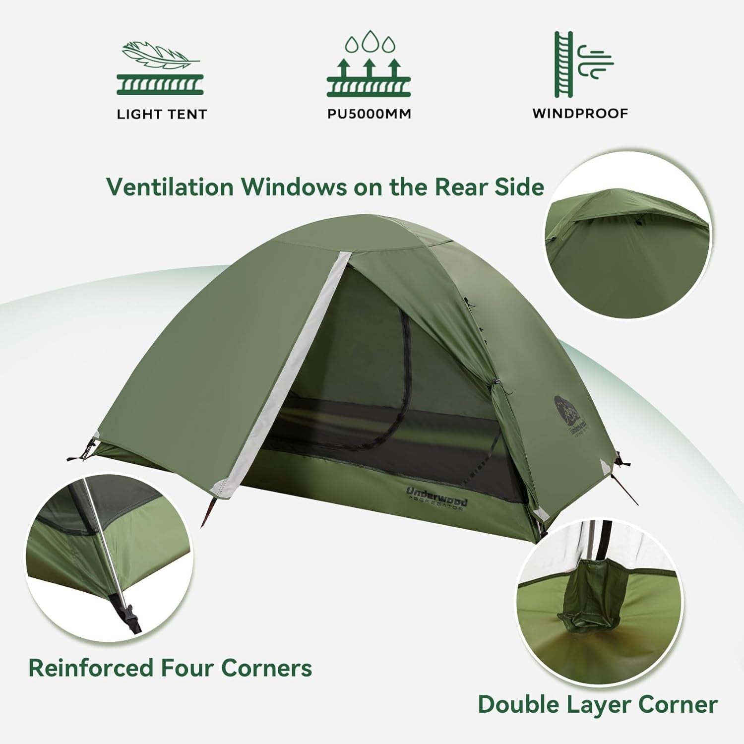 4 Man Camping Tent Lightweight Waterproof Dome 3 Season Hiking