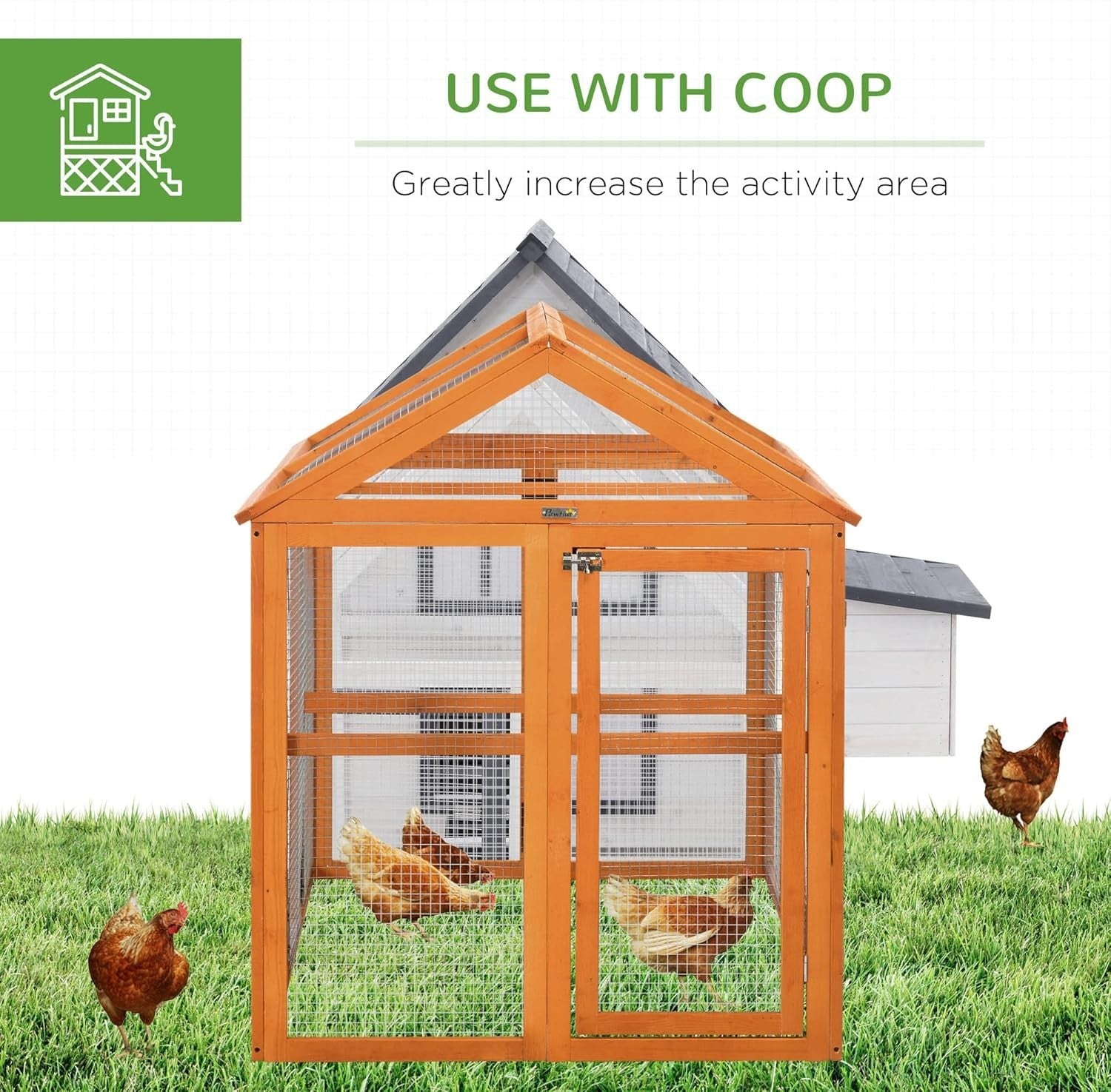 Expandable Wooden Chicken Run Outdoor Pet Playpen Ventilated 1–3 Hens