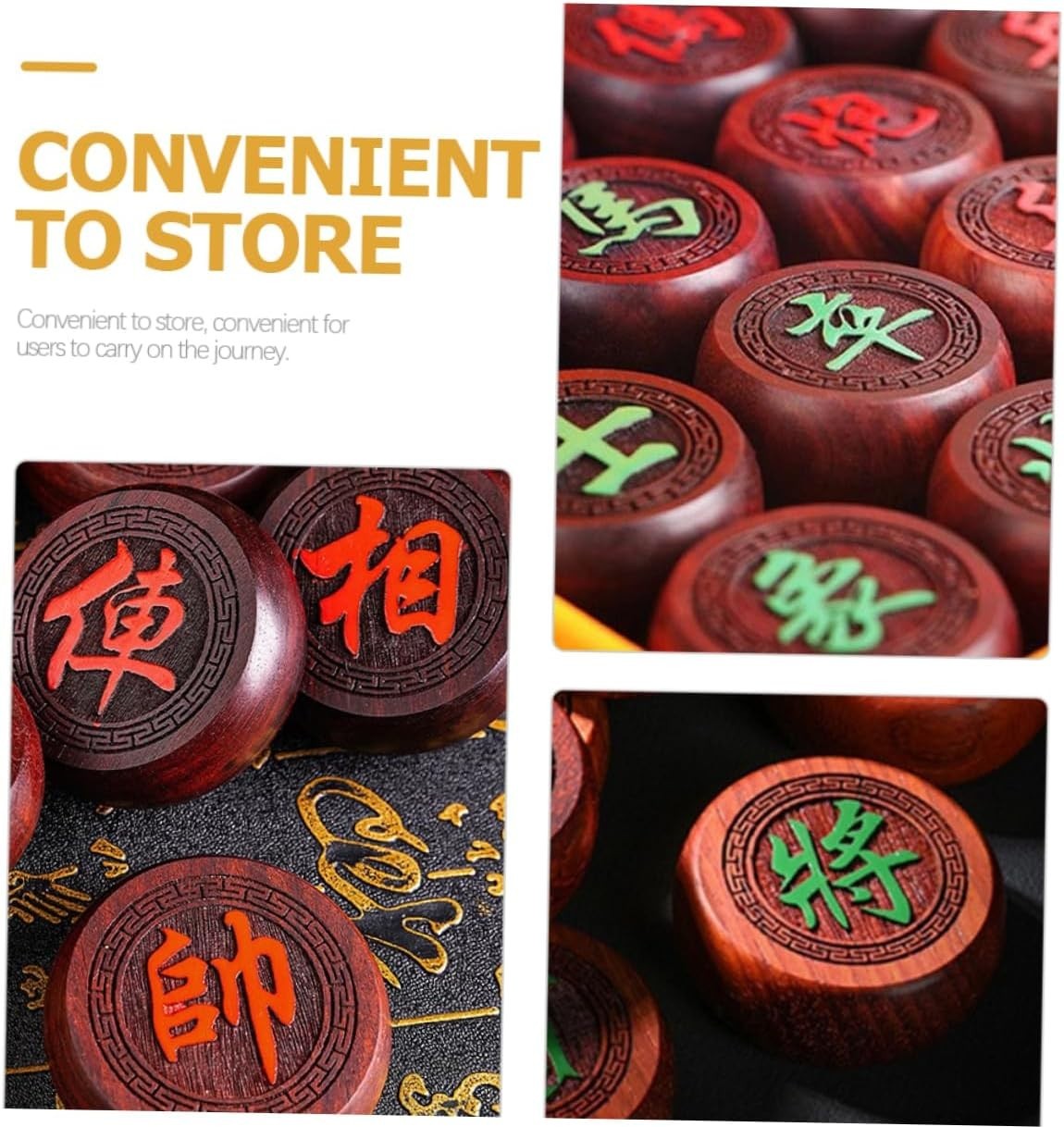 Chinese Chess Xiangqi Set Portable Wooden Board Travel Strategy Game