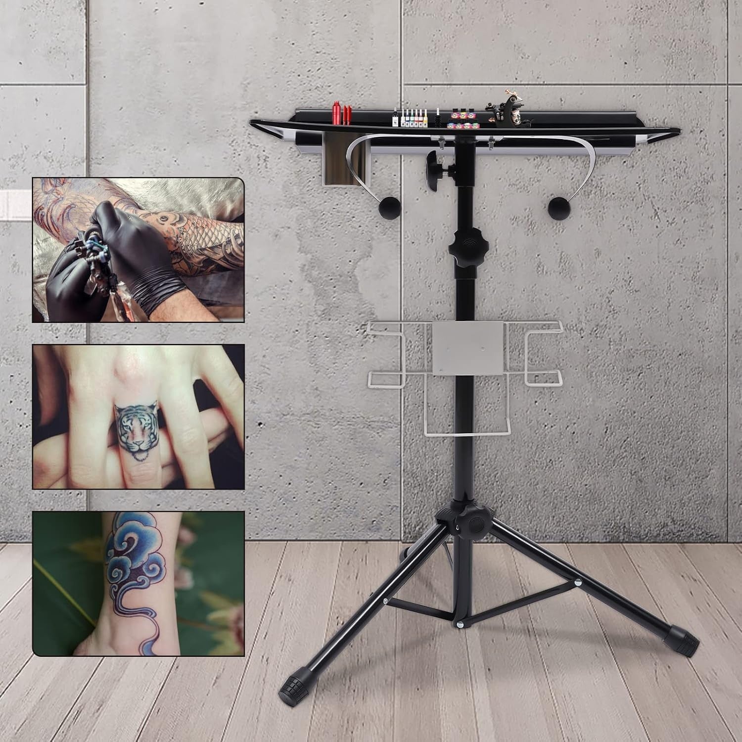 Tattoo Workstation Adjustable Table Mobile Stand Removable Studio Desk
