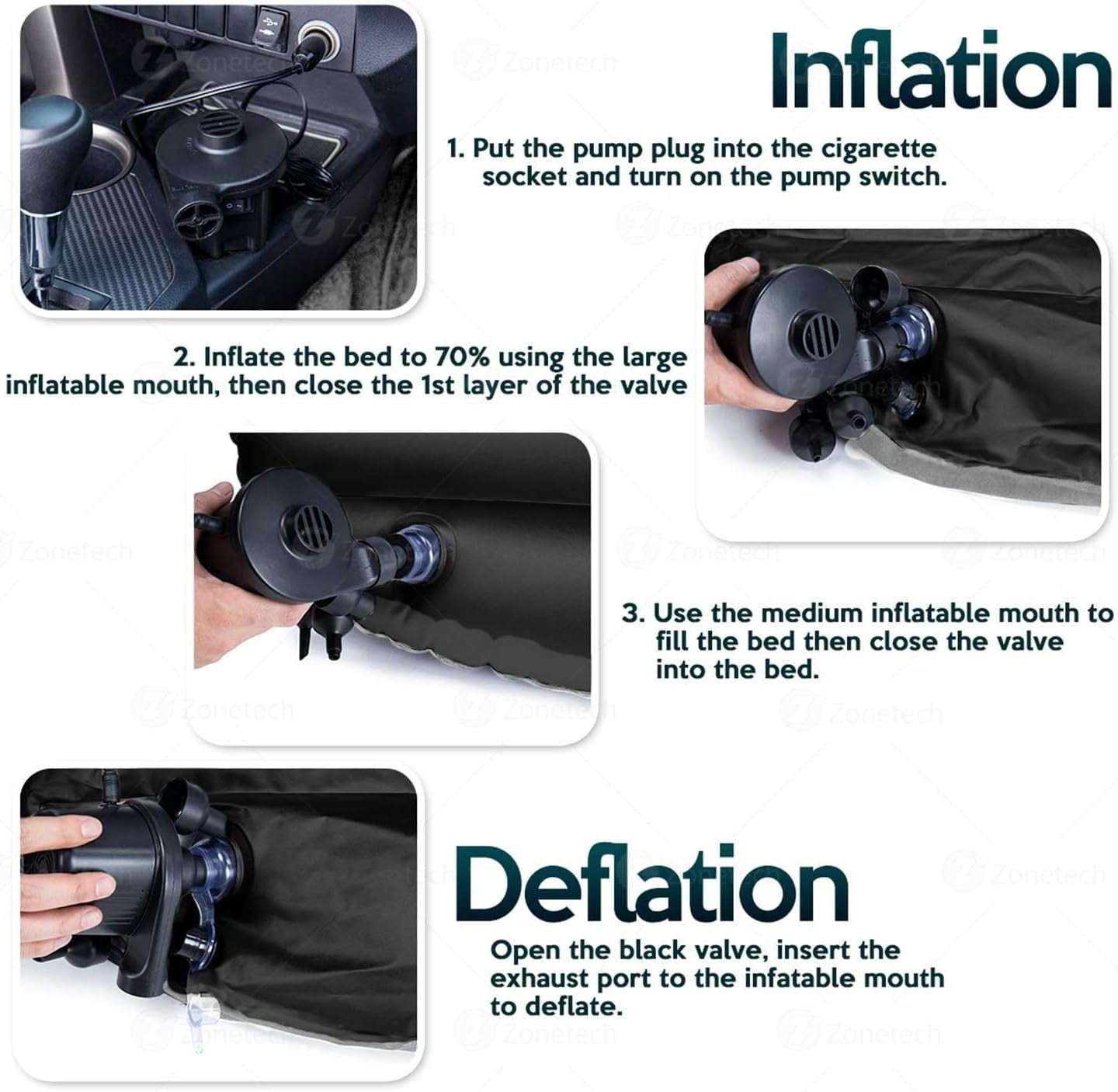 Inflatable Car Air Mattress for Back Seat – 140x89x12cm Camping Bed