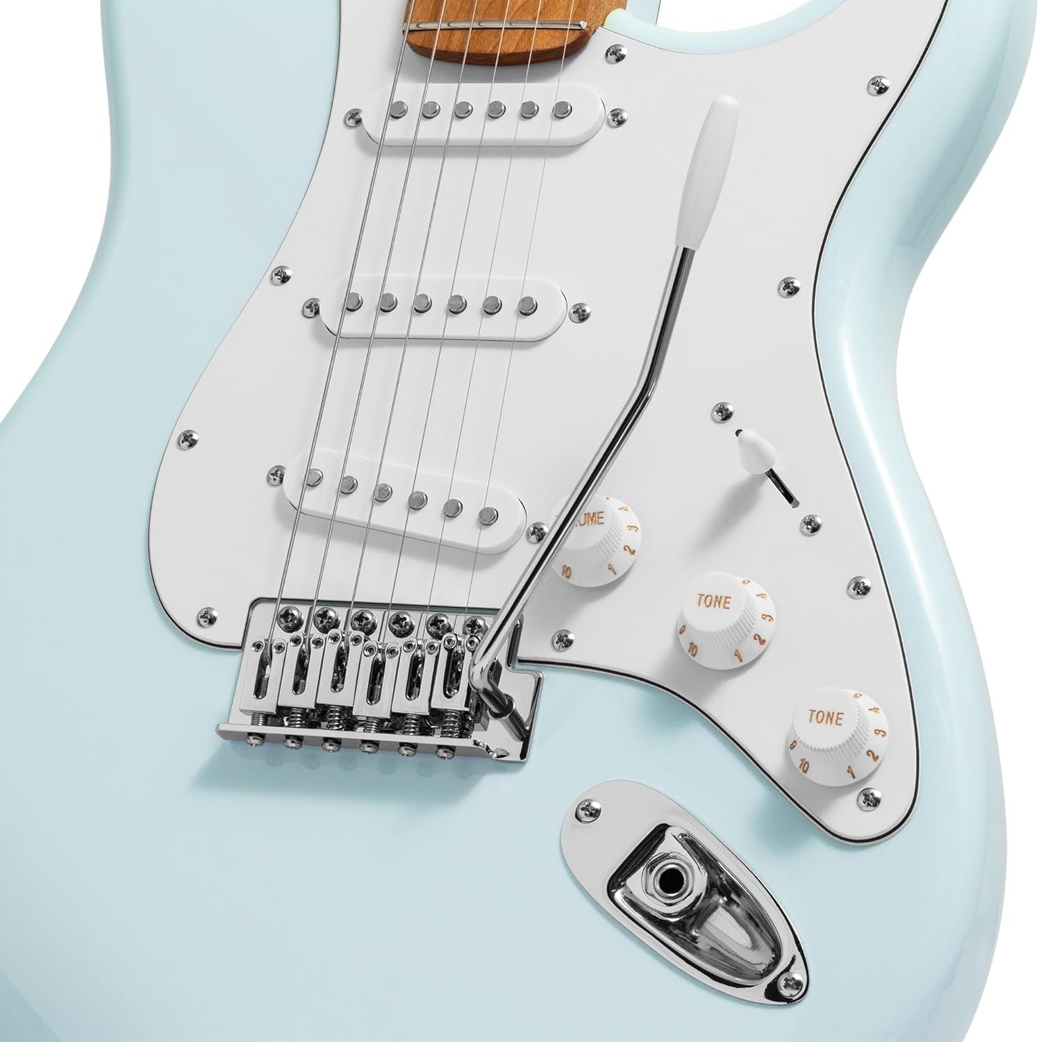 Full Size Electric Guitar SSS 3 Single Coil Maple Neck Blue