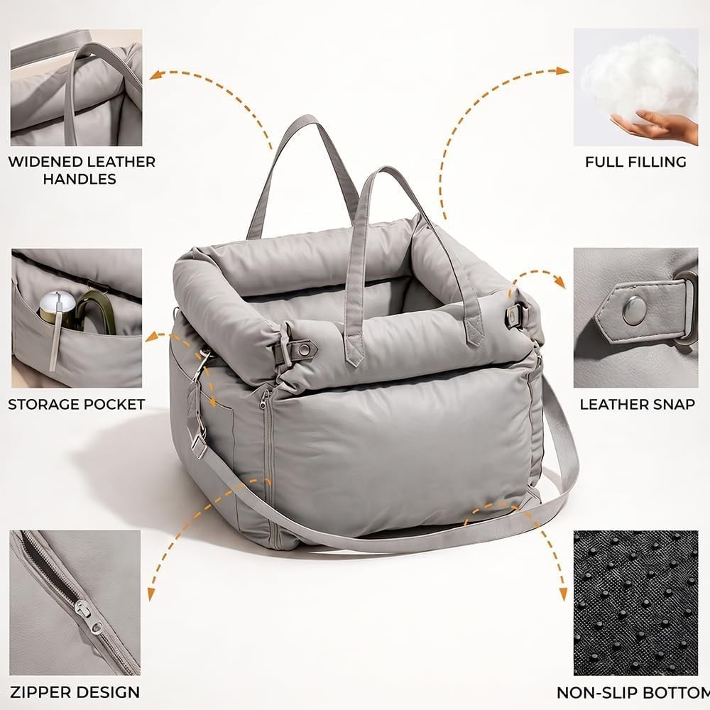Waterproof Dog Car Seat 3 in 1 Booster Travel Bed Carrier Up to 20kg