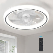 48cm Modern Ceiling Fan Light with Remote, 6 Speeds, Dimmable LED 3-Color