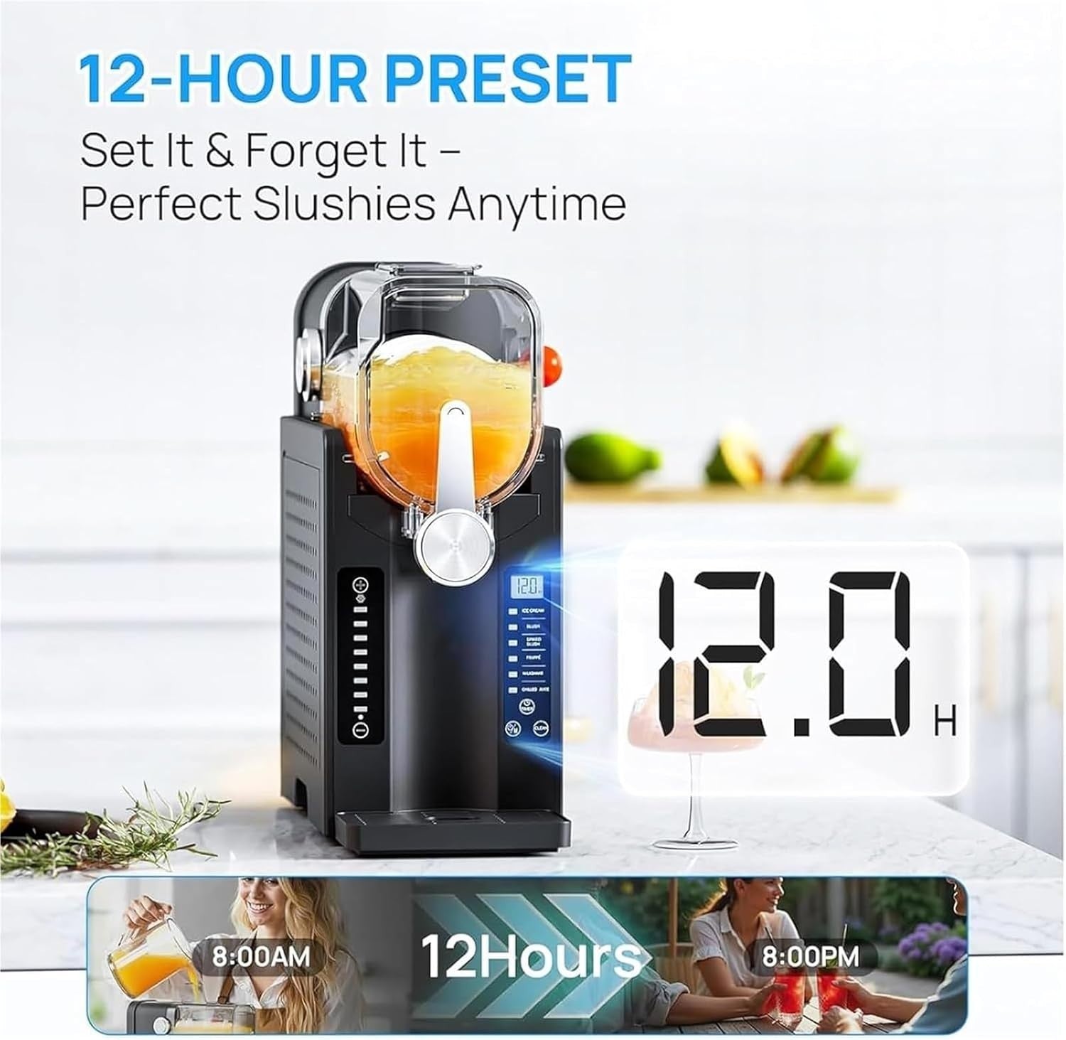 No Ice Slushie Machine 6L Frozen Drink Maker LED Display Preset Modes