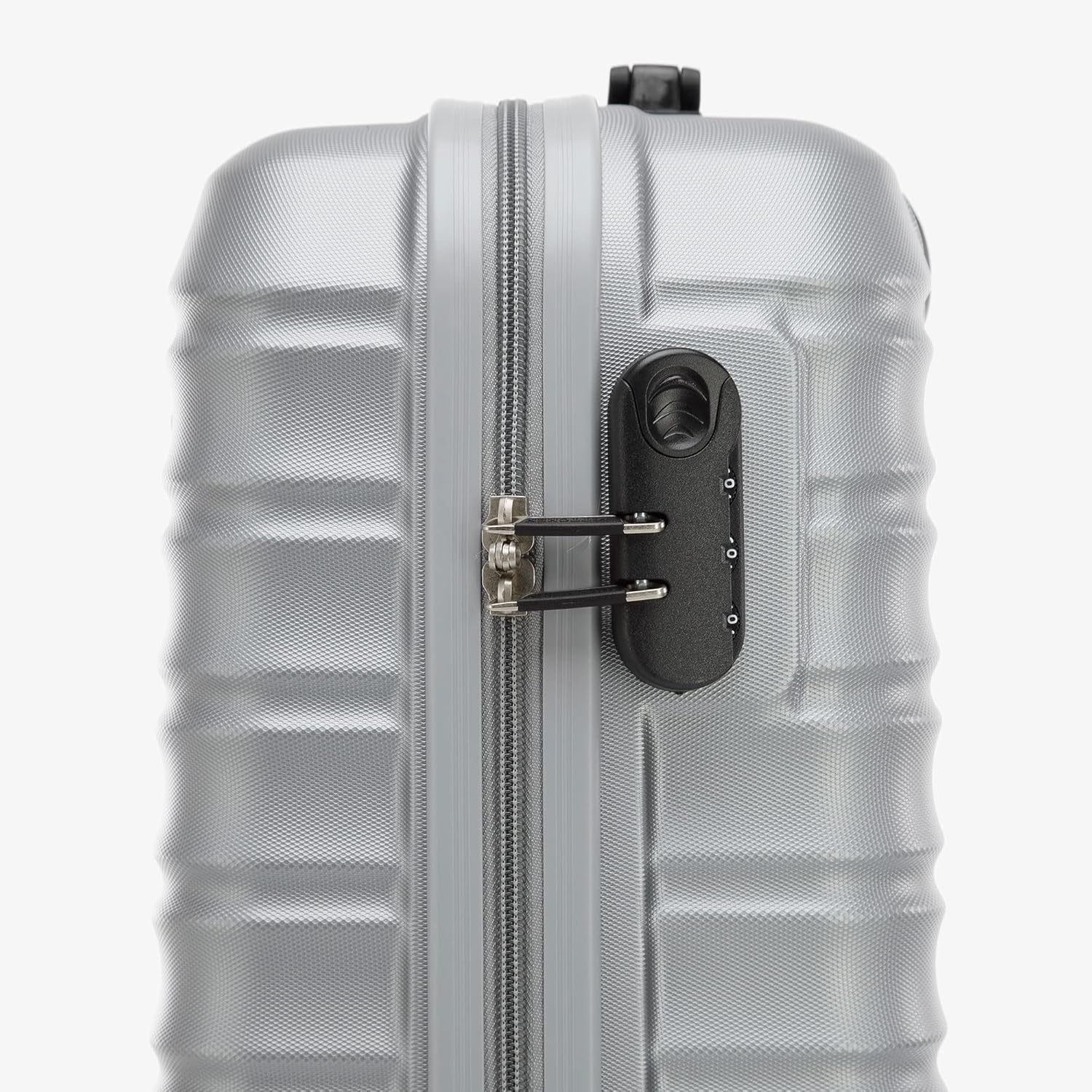 ABS Hardshell Carry On Cabin Suitcase 4 Spinner Wheels Lock Grey