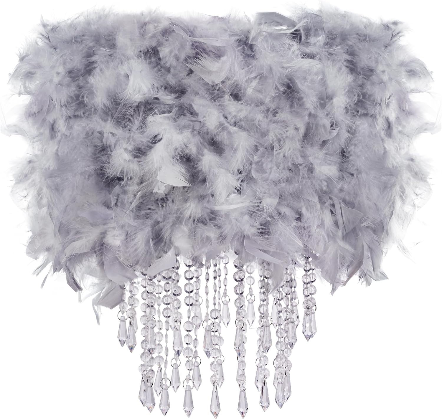 Modern Grey Fabric Lampshade Gold Inner Drum Ceiling Pendant Light