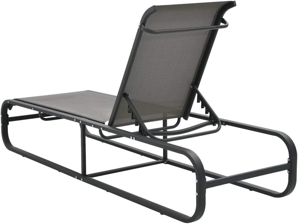Adjustable Outdoor Sun Lounger Recliner with Water-Resistant Textilene & Durable