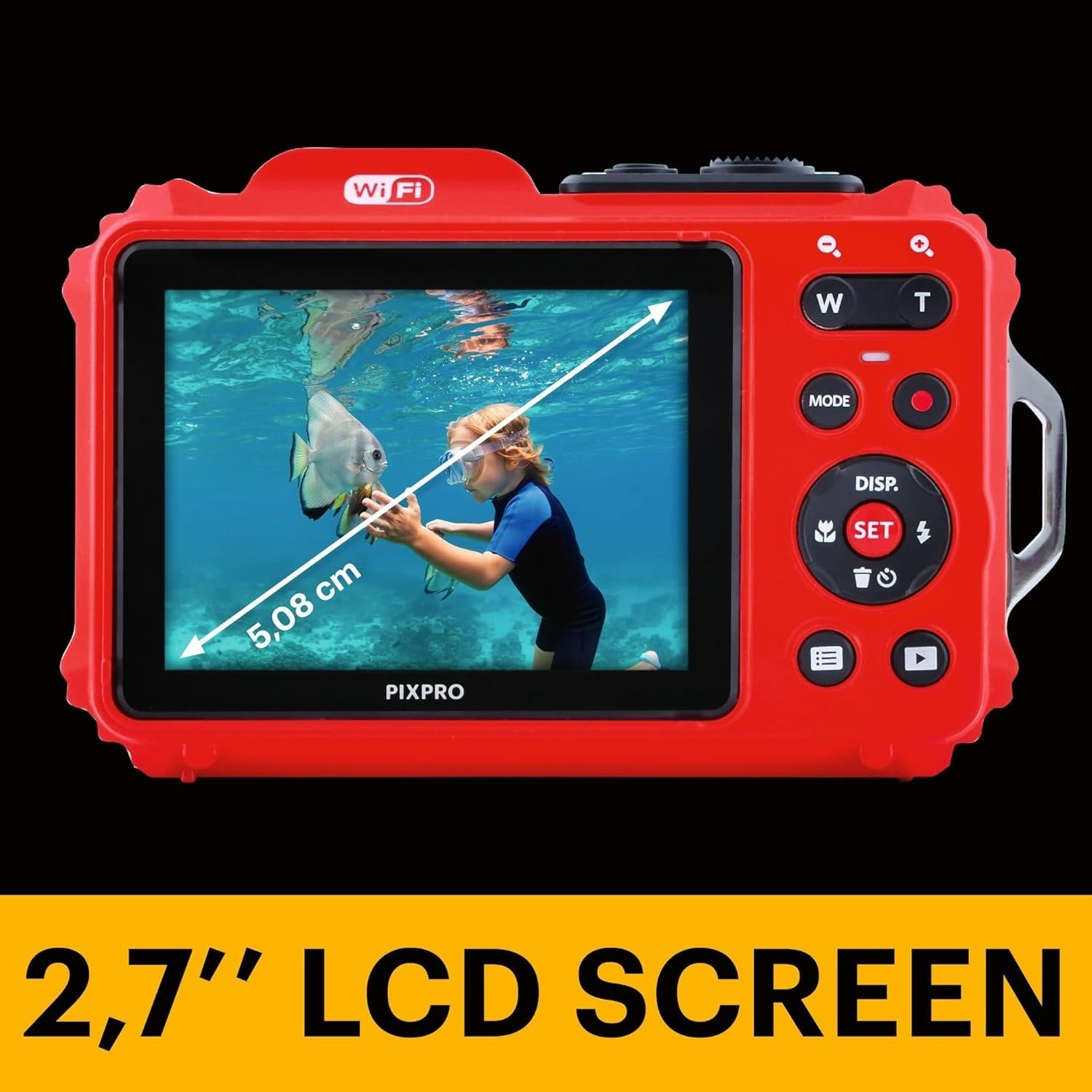 Waterproof Digital Camera 4X Zoom Optical Stabilisation Red Compact