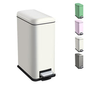 10L Bathroom Pedal Bin Soft Close Stainless Steel White