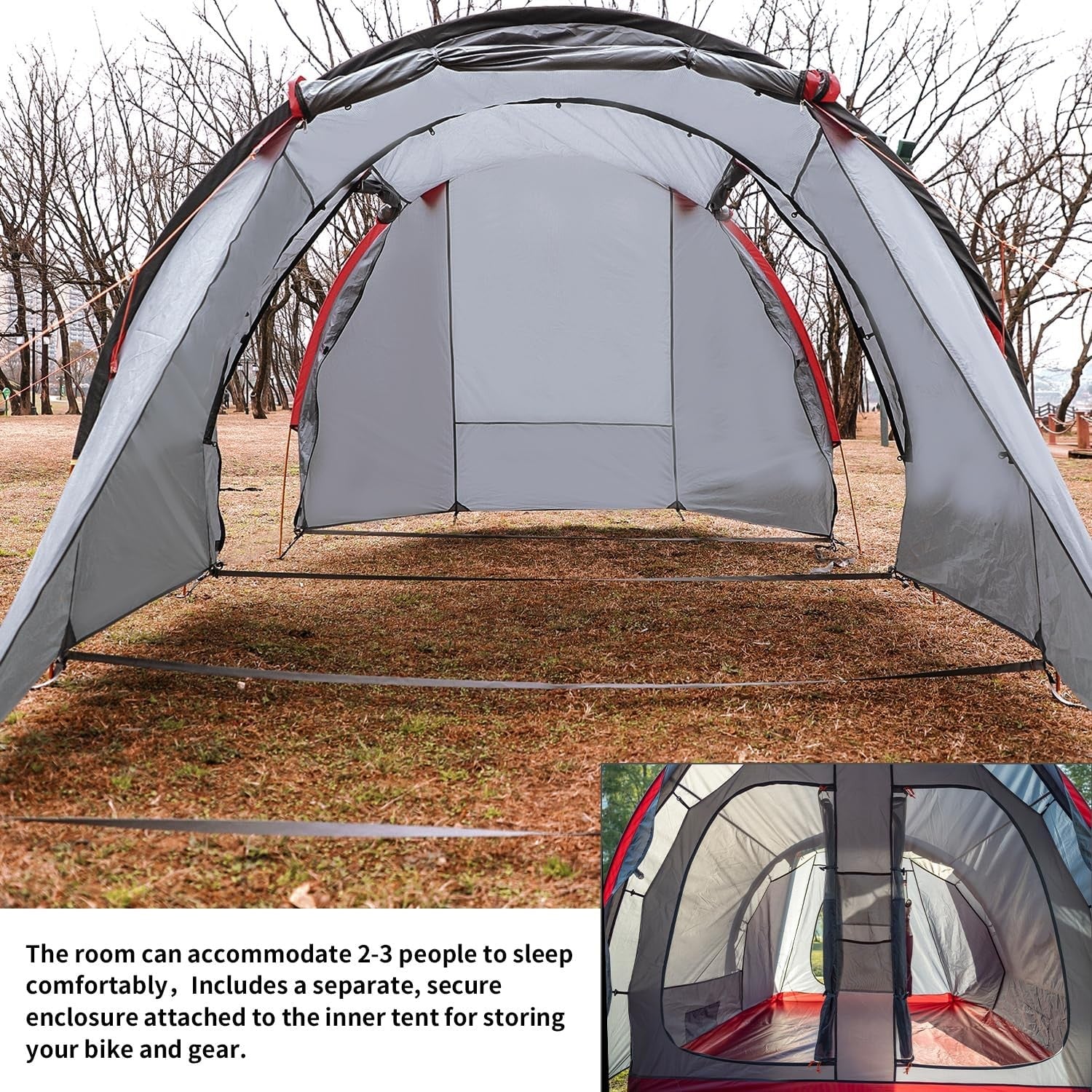 2 Person Camping Tent Waterproof Tunnel Porch Lightweight