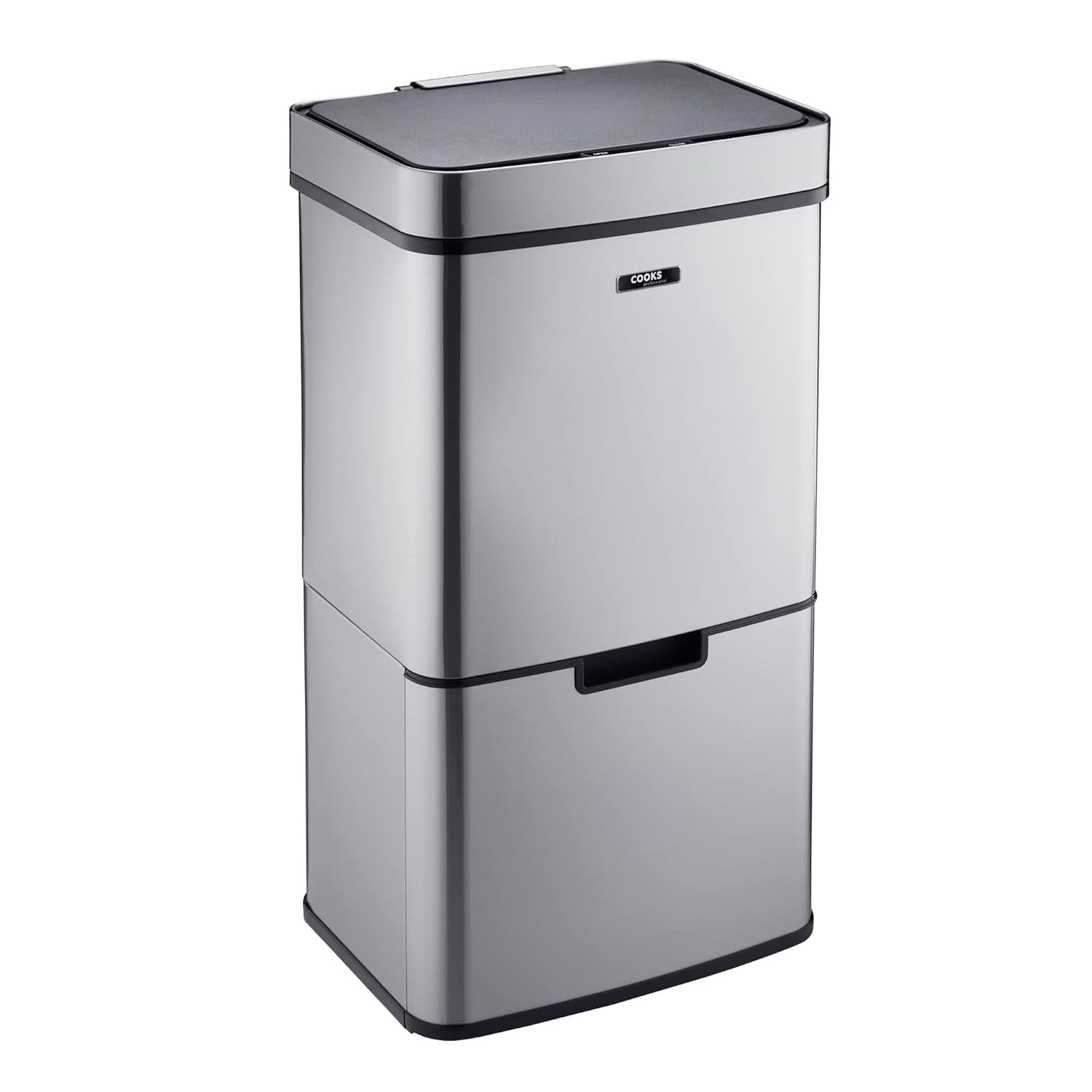 75L Dual Compartment Motion Sensor Kitchen Bin Silver