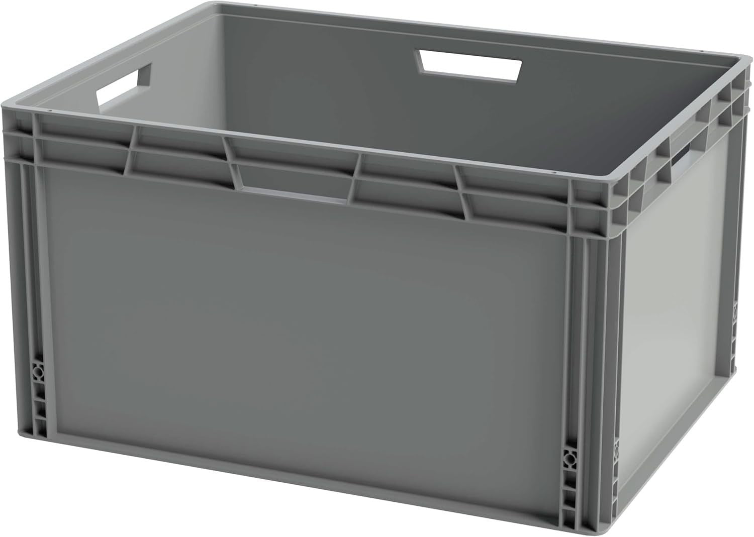 Dark Grey Recycled Plastic Euro Container 80x60x40cm – 185L Storage Crate