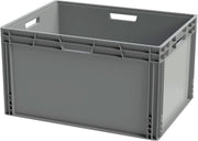 Dark Grey Recycled Plastic Euro Container 80x60x40cm – 185L Storage Crate