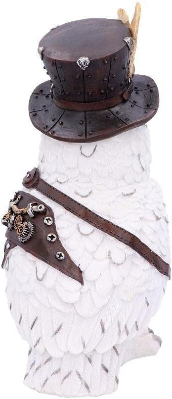 Steampunk Owl Figurine 23.5cm White Resin Sculpture Home Shelf Decor Gift