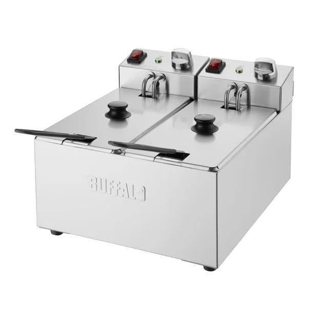 Commercial Double Deep Fat Fryer 6L 4000W Twin Tank Countertop Stainless