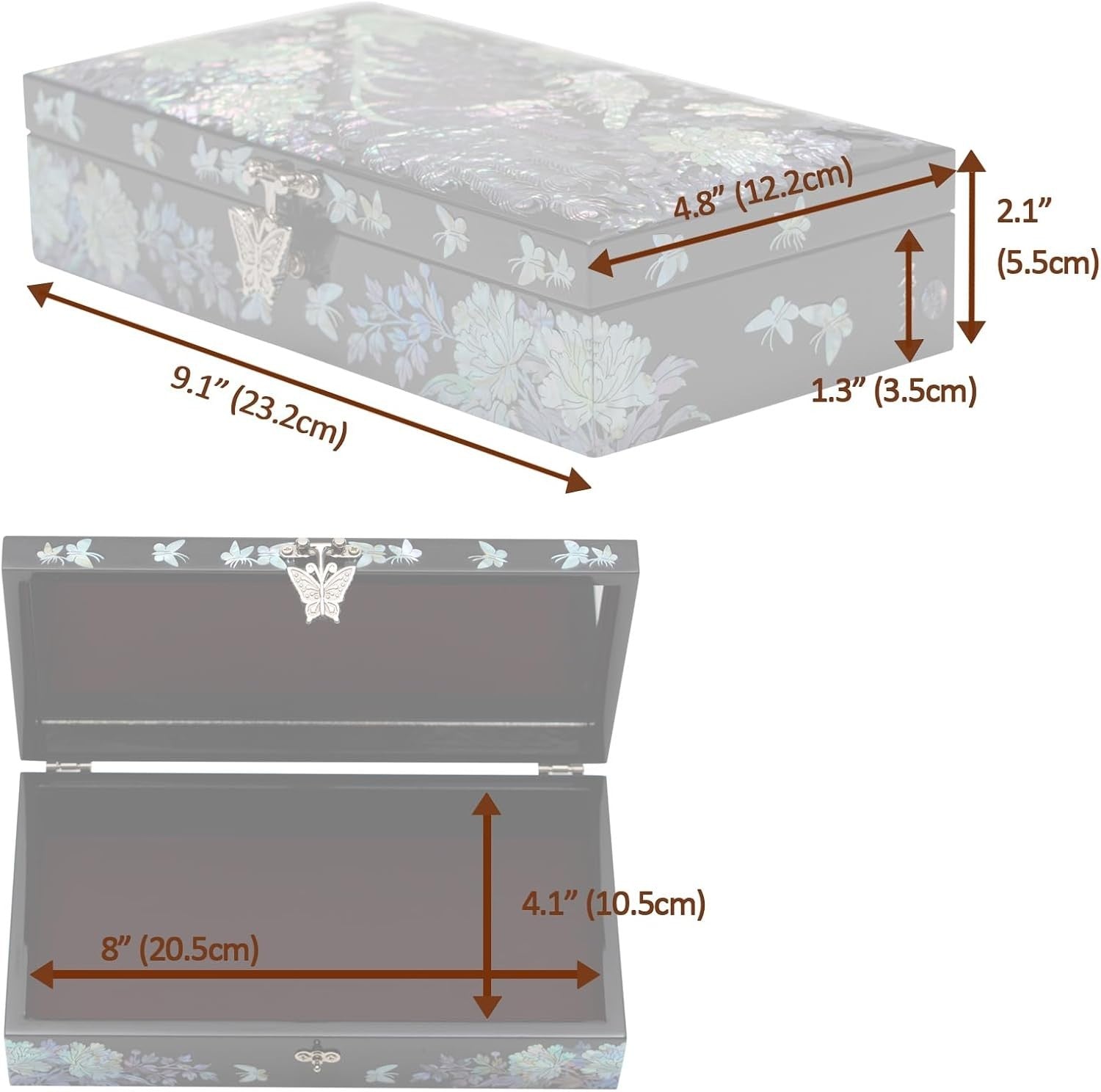 Mother of Pearl Peacock Jewellery Box Handmade Elegant Organizer