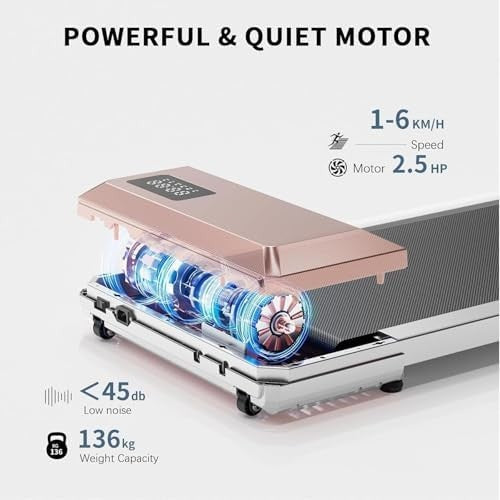 Raceable Walking Pad Under Desk Treadmill 2.5HP App Control Quiet 136kg Foldable