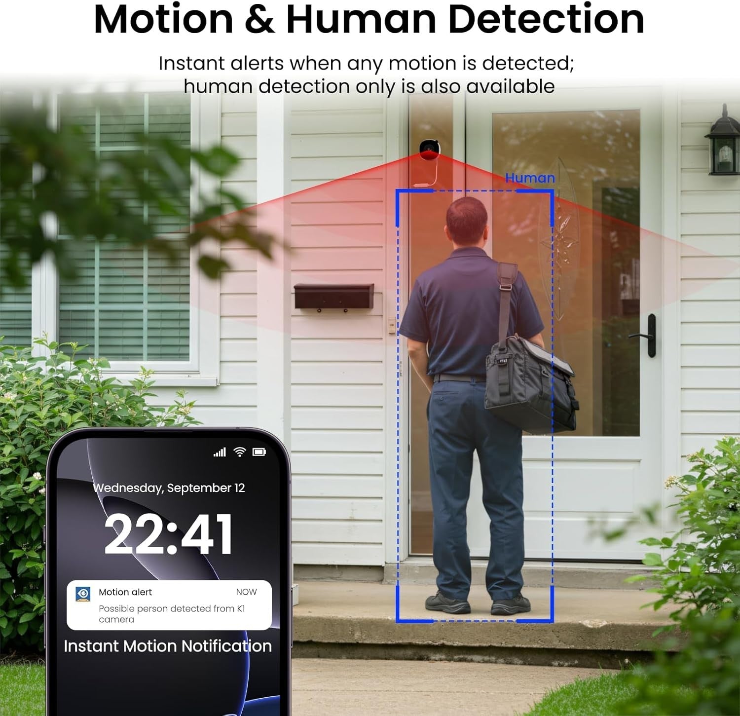 2K Window Security Camera Dual Band WiFi AI Detection Night Vision