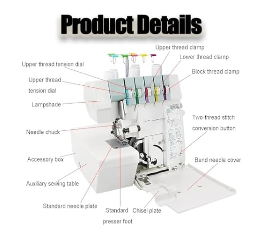 Heavy Duty Coverstitch Overlock Sewing Machine 2 3 4 5 Thread Serger