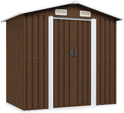 Metal Garden Storage Shed 6.7x4.3FT Outdoor Tool House with Sliding Doors & Vent