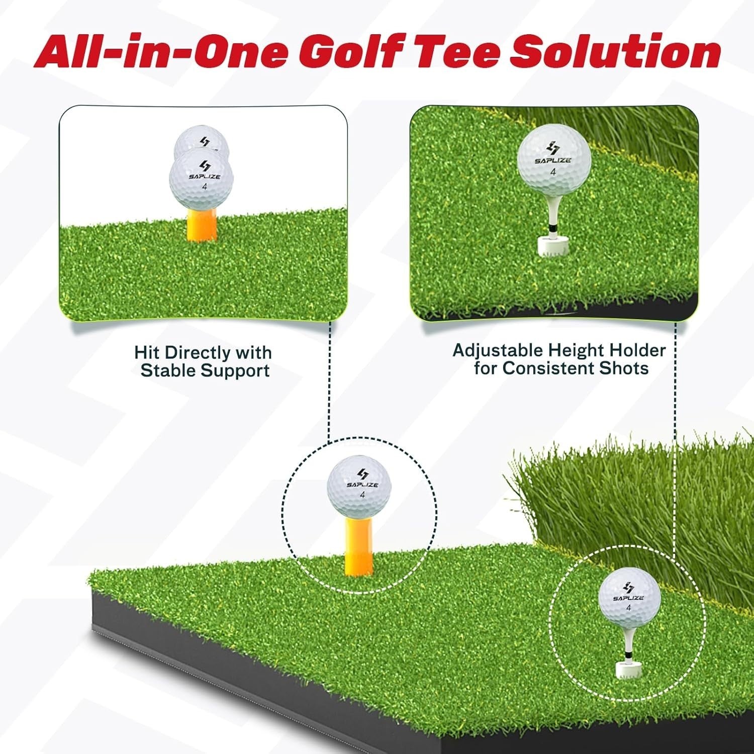 Large Golf Hitting Mat Non-Slip Practice Turf Indoor Outdoor Driving Pad